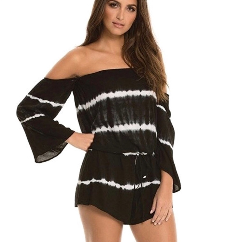 NWOT-ELAN Designer Romper Beach Wrap  (M) Tie Die